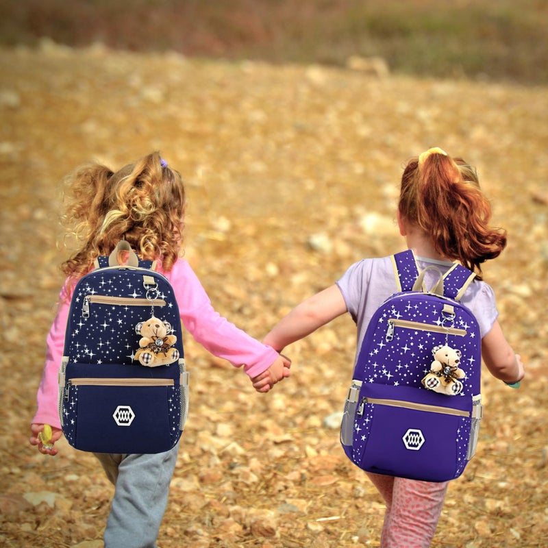 Bansusu Star Print Girls Backpacks Set for School, School Bags Bookbags for Teenage Girls, with Crossbody Bag, 3 Pieces - Image 2